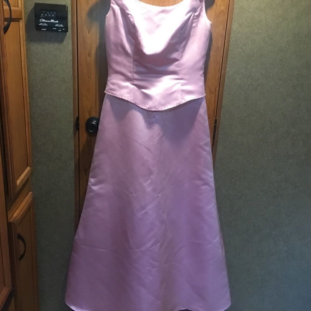 Ginnis Fashion Women’s Size 14 Soft Pink Sleeveless Satin Formal Dress